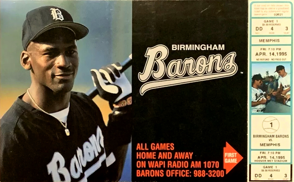 Michael Jordan Baseball FULL Ticket-Book Birmingham Barons