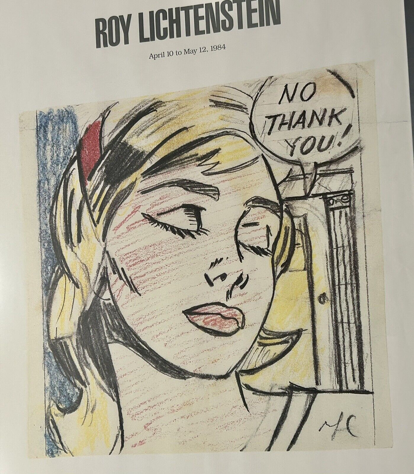 Roy Lichtenstein No Thank You – James Goodman Gallery Lithograph Poster ...
